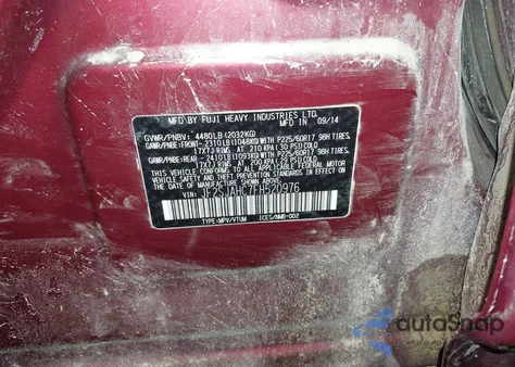 2015 Subaru Forester 2.5I Limited from USA, damaged, VIN JF2SJAHC7FH520976